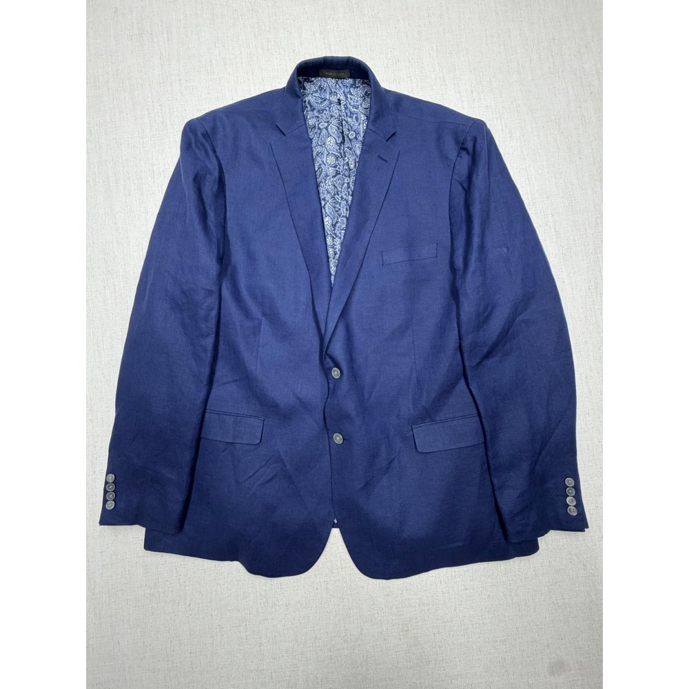 Lauren Ralph Lauren Mens 54XL Navy Blue 100% Linen Two Button Blazer Sport Coat